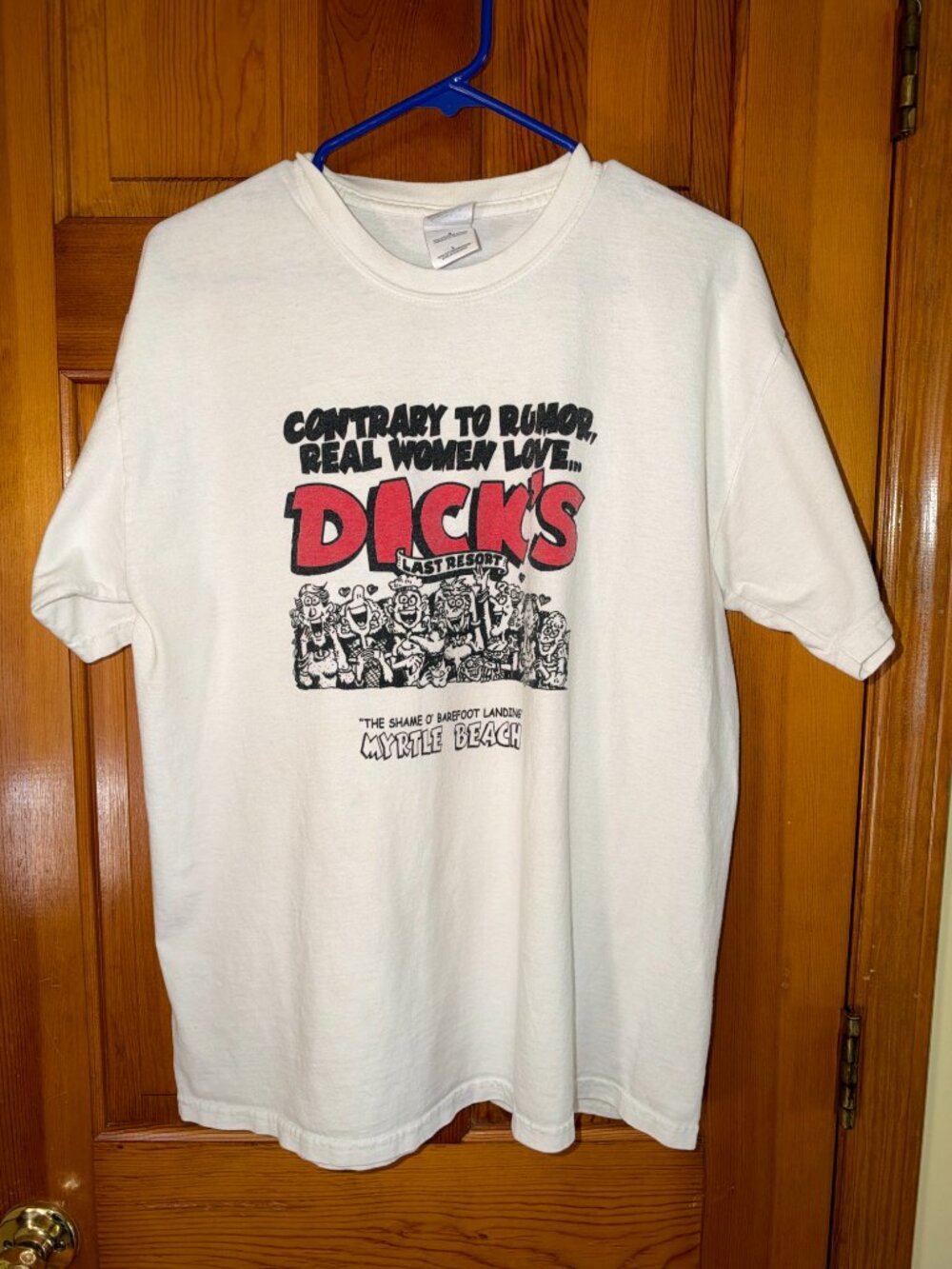 Vintage 1990s White Graphic T-shirt Dick's Last Resort Myrtle Beach SC